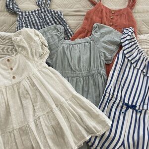 Little Girls 4t Dress Set - White, Blue, Orange